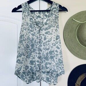 Forever 21 Leopard Animal Print Racerback Tank Top Dressy Silk Blouse | Size: L